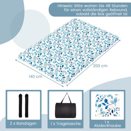 Matelas futon japonais, housse lavable, 140 x 200 cm
