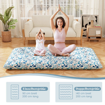 Matelas futon japonais, housse lavable, 140 x 200 cm