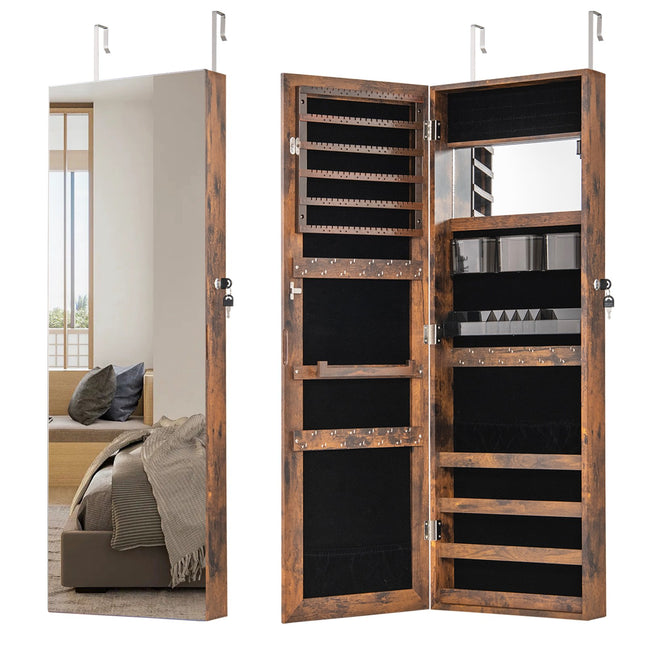Armoire à bijoux, miroir pleine longueur de 110 cm, verrouillable