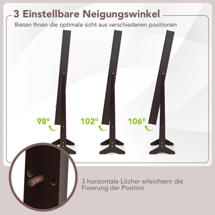 Schmuckschrank mit Ganzkörperspiegel, neigungsverstellbar