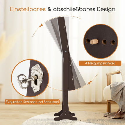 Armoire à bijoux avec éclairage LED et miroir pleine longueur
