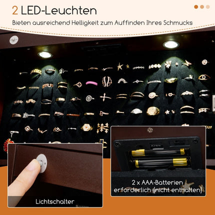 Armoire à bijoux avec éclairage LED et miroir pleine longueur