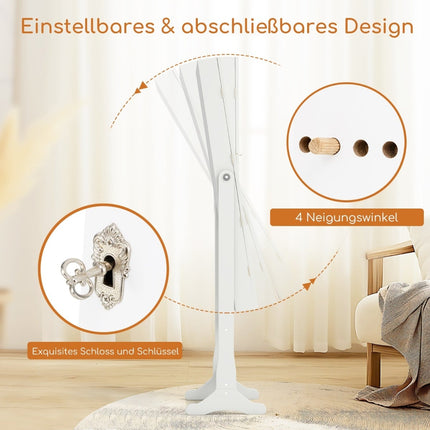 Armoire à bijoux avec éclairage LED et miroir pleine longueur