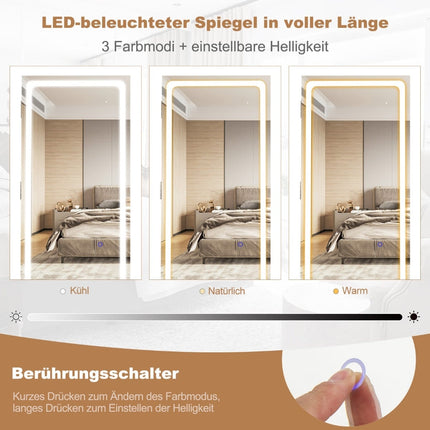 Armoire à bijoux avec miroir et éclairage LED réglable