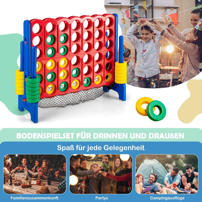 Ensemble Jumbo 4 en rangée 119 cm grand jeu à quatre en rangée pour enfants bleu