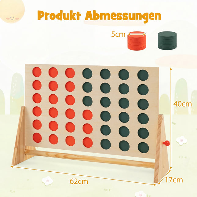 Jeu de Puissance 4 géant en bois avec 42 pièces