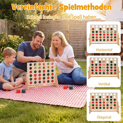 Jumbo 4-Gewinnt aus Holz mit 42 Spielsteinen