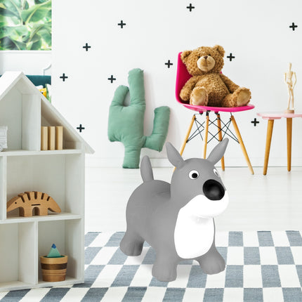 Chien sauteur en gris