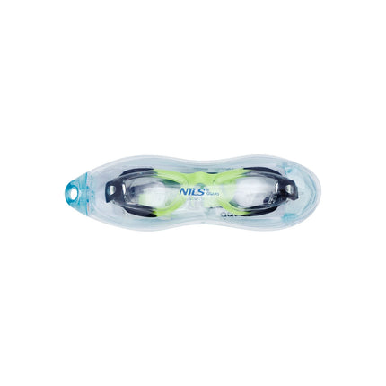 Lunettes de natation junior, noires/vertes, verres antibuée