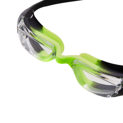 Lunettes de natation junior, noires/vertes, verres antibuée