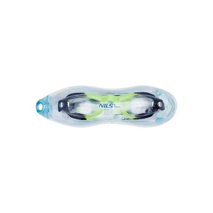 Lunettes de natation junior, noires/vertes, verres antibuée