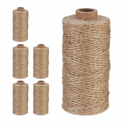 Câble en jute 1 mm x 100 m lot de 6