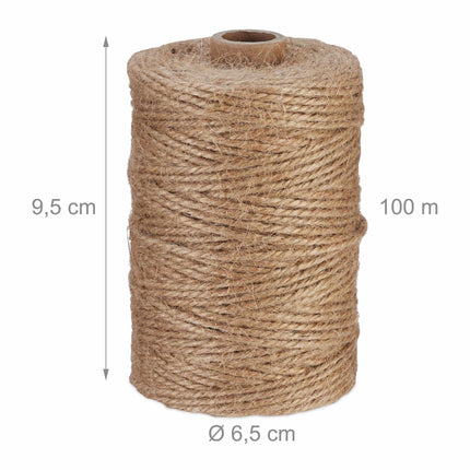 Câble en jute 2 mm x 100 m lot de 4