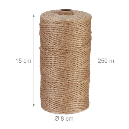 Câble en jute 2 mm x 250 m lot de 2