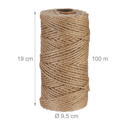 Câble en jute 4 mm x 100 m lot de 2