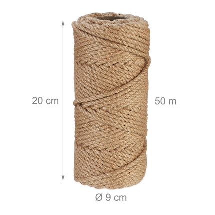 Câble en jute 5 mm x 50 m lot de 2