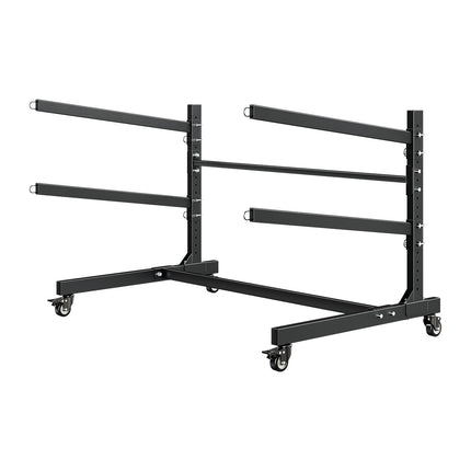 Kayak Storage Rack for 2, 80 kg, Adjustable, Locking Wheels
