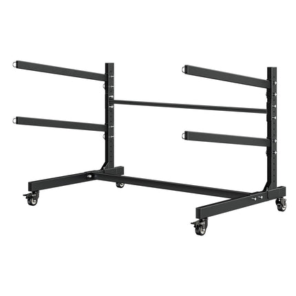 Kayak Storage Rack for 2, 80 kg, Adjustable, Locking Wheels
