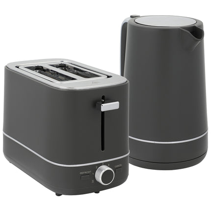 Ensemble bouilloire et grille-pain, 1,7 L, 6 niveaux de brunissage, gris