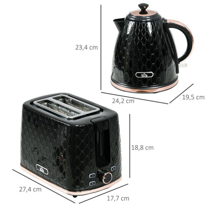 Ensemble bouilloire et grille-pain, 1,7 L, multi-mode, affichage LED