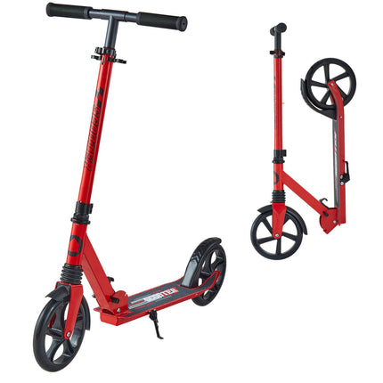 Kick Scooter, 2-Wheel Foldable, Adjustable, 220 lb, Red