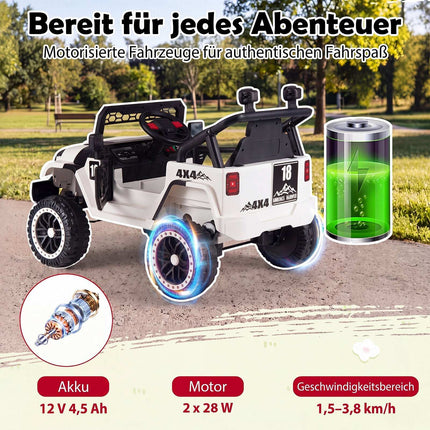 Elektroauto für Kinder, 12 V, Fernbedienung, Schwarz, 60 kg Tragkraft