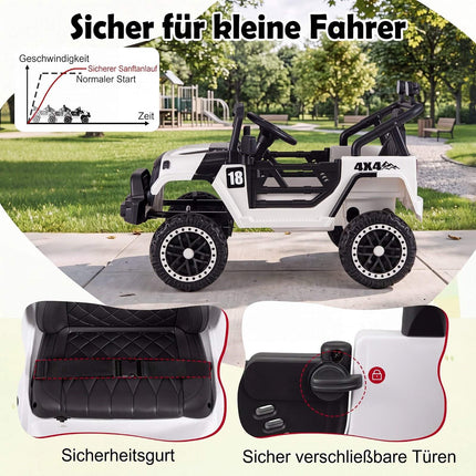 Elektroauto für Kinder, 12 V, Fernbedienung, Schwarz, 60 kg Tragkraft