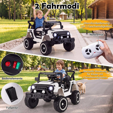 Elektroauto für Kinder, 12 V, Fernbedienung, Schwarz, 60 kg Tragkraft