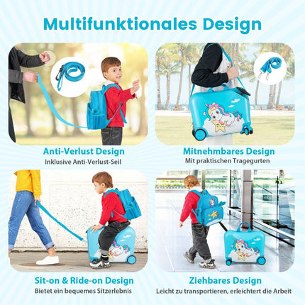 Kinder-Reiseset 2-teilig – Aufsitzkoffer & Rucksack