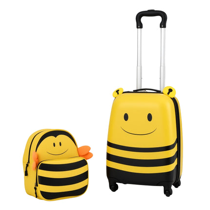Ensemble de 2 valises pour enfants : valise à roulettes et sac à dos, coque en ABS