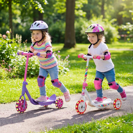 Dreirad-Kinderroller mit LED-Rädern, Lila