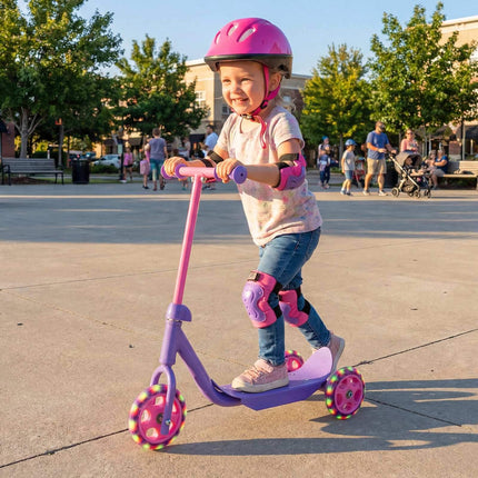 Dreirad-Kinderroller mit LED-Rädern, Lila