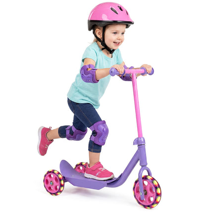 Dreirad-Kinderroller mit LED-Rädern, Lila