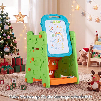 Chevalet d'art 3 en 1 pour enfants avec tableau magnétique, vert