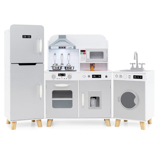 Ensemble de cuisine 3 en 1 pour enfants avec réfrigérateur et lave-linge