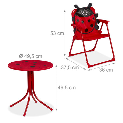 Ensemble de mobilier de camping 4 pièces pour enfants avec parasol