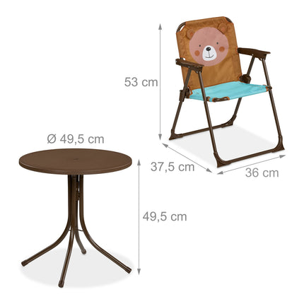 Ensemble de mobilier d'extérieur pour enfants 4 pièces avec parasol