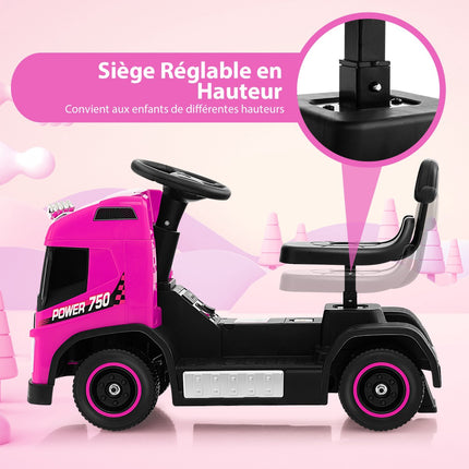 Kinder 6V Elektro-Rutschauto (Truck), verstellbarer Sitz, Pink