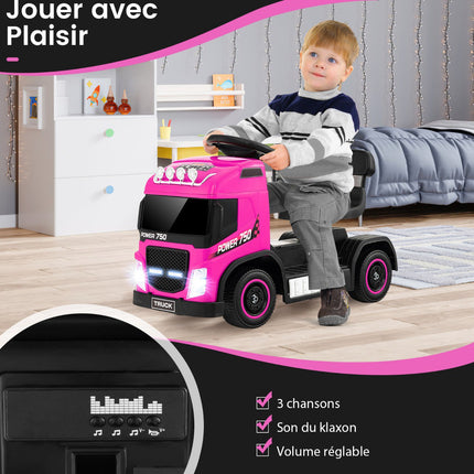 Kinder 6V Elektro-Rutschauto (Truck), verstellbarer Sitz, Pink