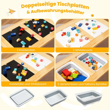 Table d'activités pour enfants avec 2 tabourets, planches double face