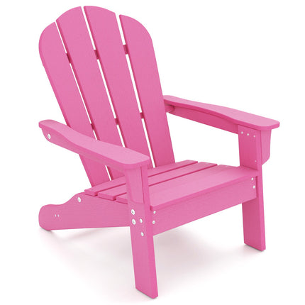 Chaise Adirondack pour enfant, dossier haut, HIPS résistante aux intempéries, rose