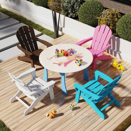 Chaise Adirondack pour enfant, dossier haut, HIPS résistante aux intempéries, rose
