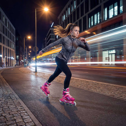 Verstellbare Inlineskates für Kinder, Rosa, Größe 31–34