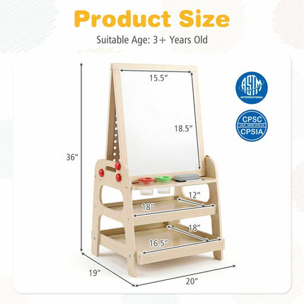 Chevalet d'art pour enfants avec tableau blanc magnétique et jeu de circuit à billes