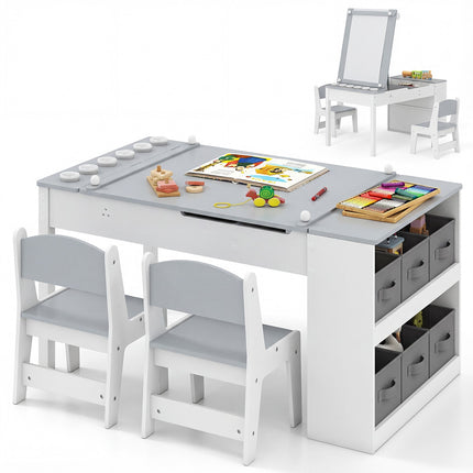 Kindermal- und Staffelei-Set, 2 Stühle, Stauraum