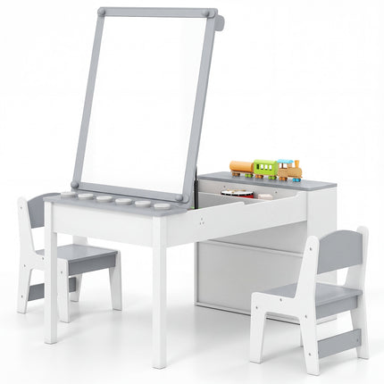 Kindermal- und Staffelei-Set, 2 Stühle, Stauraum