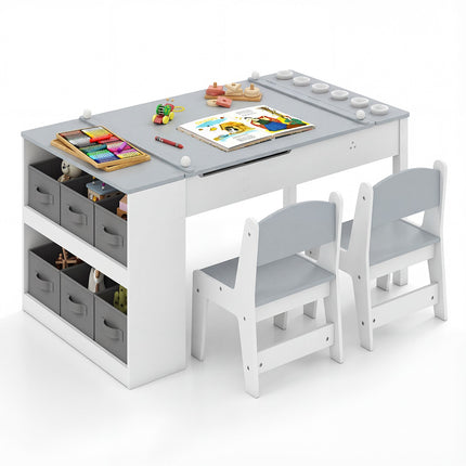 Kindermal- und Staffelei-Set, 2 Stühle, Stauraum