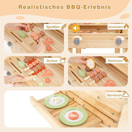 Ensemble de jeu de barbecue pour enfants avec nourriture de jeu et outils et accessoires de gril ensemble de cuisine