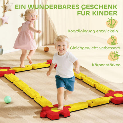 Kinder Balancierbalken-Set, anpassbar, Kunststoff, Gelb/Rot