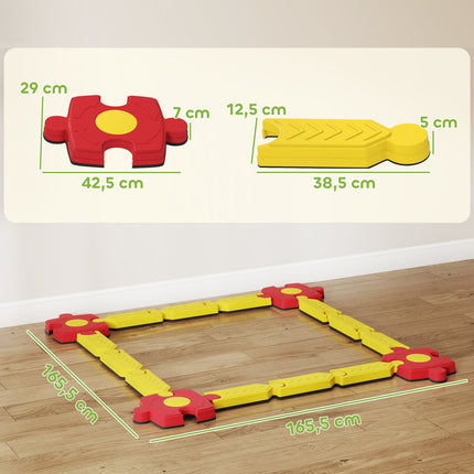 Kinder Balancierbalken-Set, anpassbar, Kunststoff, Gelb/Rot